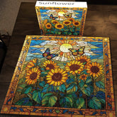 Puzzle di girasole in vetro colorato 1000 pezzi